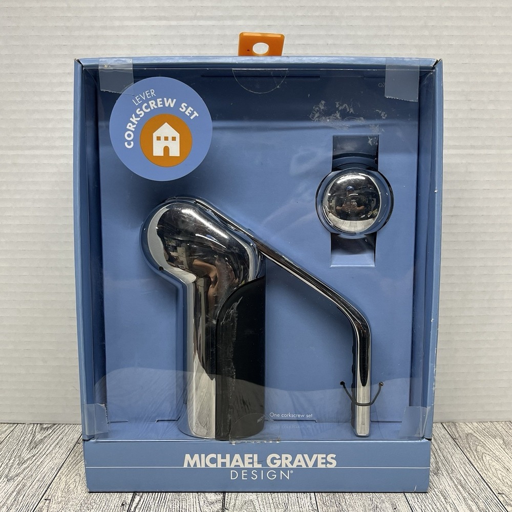 Michael Graves Design Lever Corkscrew Set with Foil Cutter Wine Cork Remover